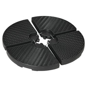 EasyComfort Base per Ombrellone a Braccio da 4 Pezzi in HDPE Riempibili con Acqua e Sabbia, Ø100x8 cm, Nero