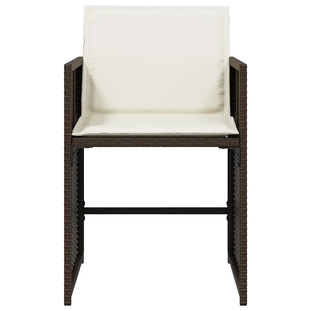 Sedie da Giardino con Cuscini 4 pz Marroni in Polyrattan
