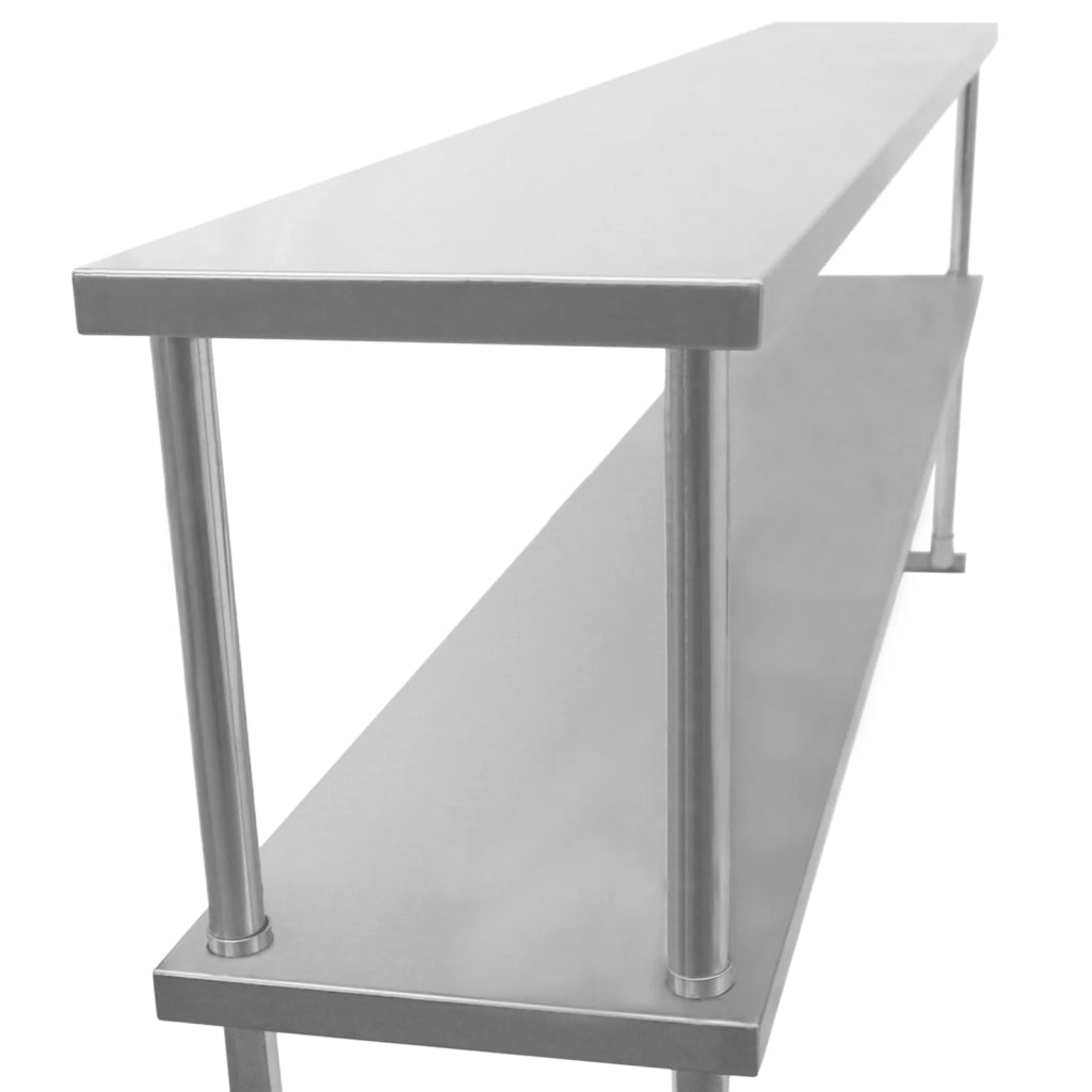 Ripiano con Mensole da Cucina Ristorante, Acciaio Inossidabile Resistente alla Corrosione per - Doppia - 150cm