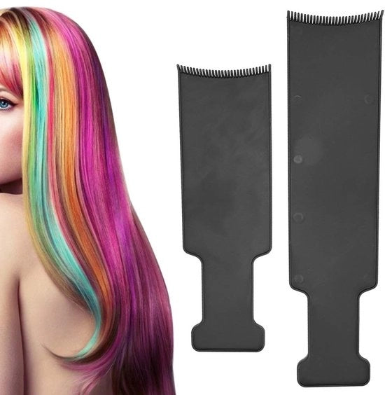 Kit di Marcatura Capelli 2 pezzi - Balayage Marcatura - Utilizzo Professionale a Casa - Denti di Acciaio Sferici - Leggero - Applicazione Senza Rischi - Strumento per la Modellazione dei Capelli