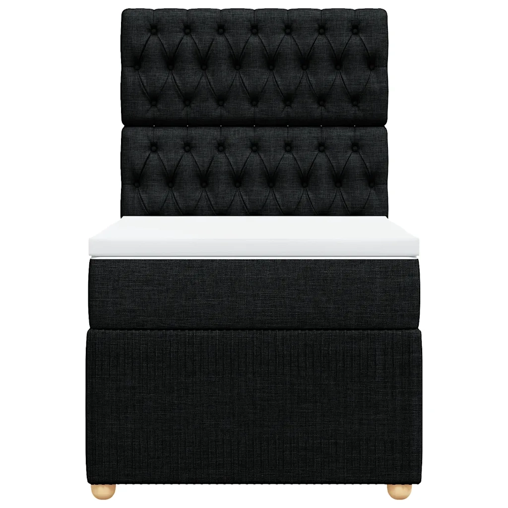 Giroletto a Molle con Materasso Nero 90x200 cm in Tessuto 3291948