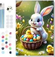 Kit di pittura acrilica per iniziati con tela, con tela da quadro, kit di pittura per adulti, sottotitolo: Konijn, inclusivo di 20 pezzi.