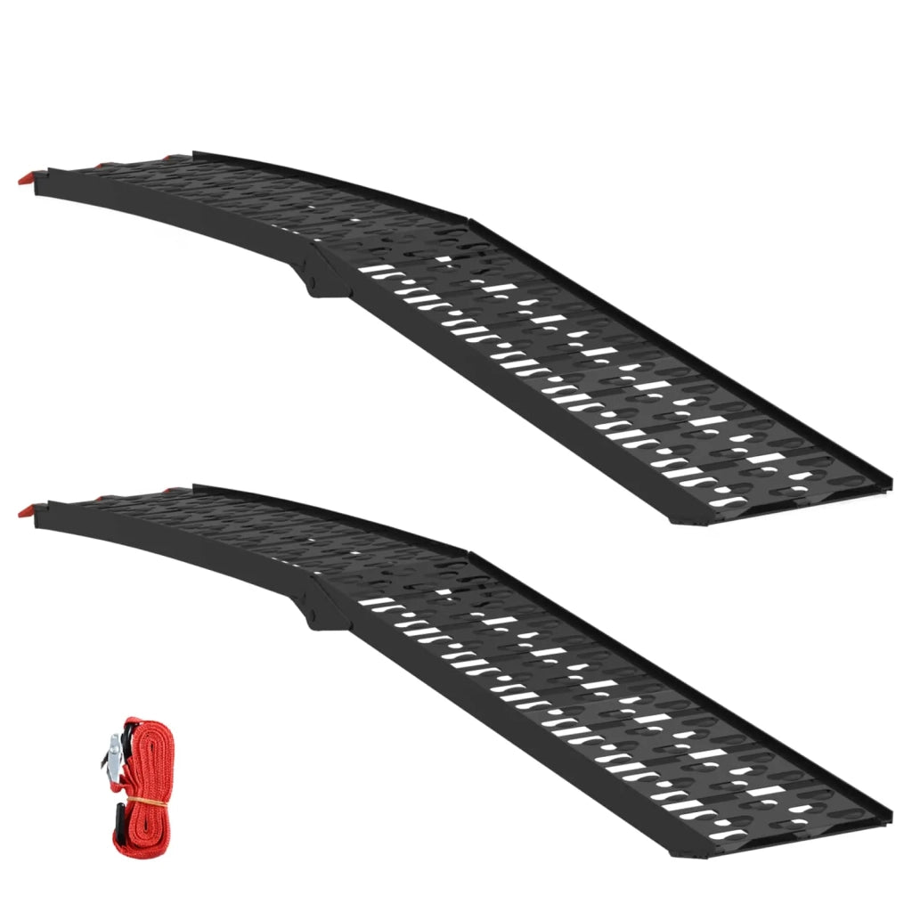 Rampe per Moto Pieghevoli 340 kg per rampa 2 pcs Nero Alluminio 42021087