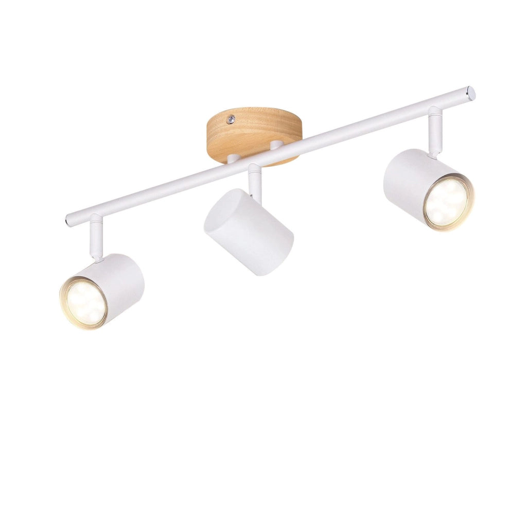 ZMH Faretto da soffitto 3 fiamme legno GU10 per soggiorno