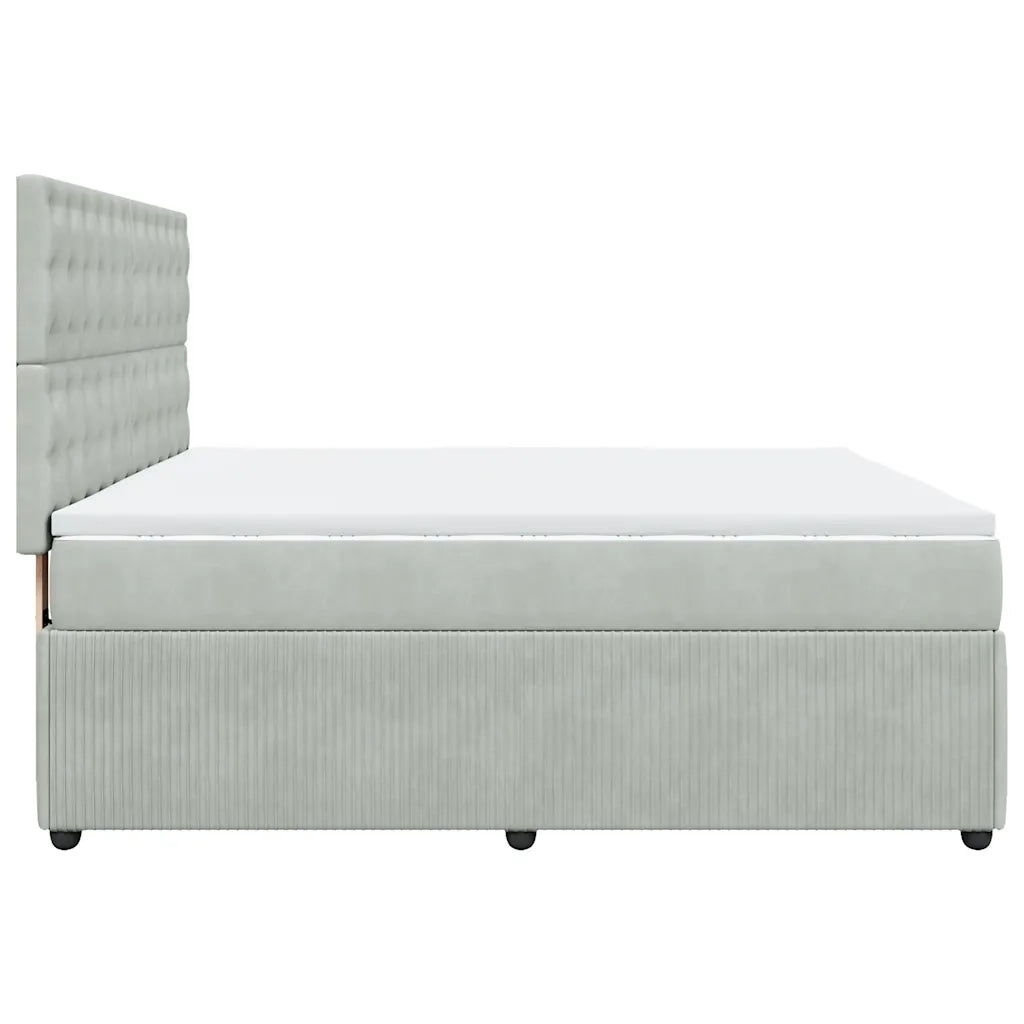 Giroletto a Molle con Materasso Grigio Chiaro 180x200cm Velluto 3294718