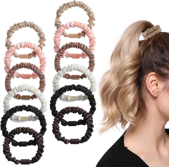Set di 12 Fascette per Capelli | Scrunchies per Donne Ragazze | Orecchini per Capelli Elastici | Accessori per Capelli Soffici