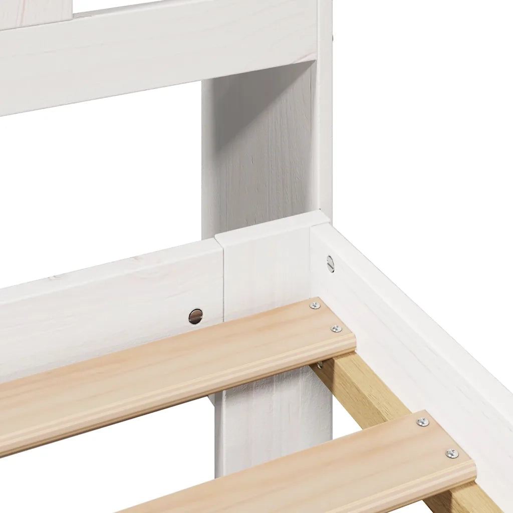Letto Libreria senza Materasso Bianco 140x190 cm Legno di Pino 3309990