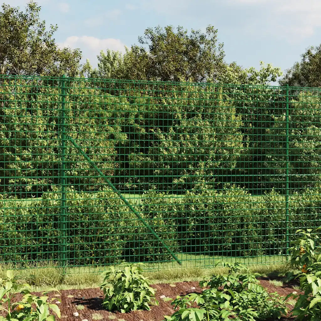 Recinzione da Giardino | Recinzione Metallica con Picchetti Ancoraggio Verde 2,2x10 m