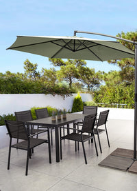 Tavolo da Giardino 150x80x75 cm in Alluminio Hilde Antracite