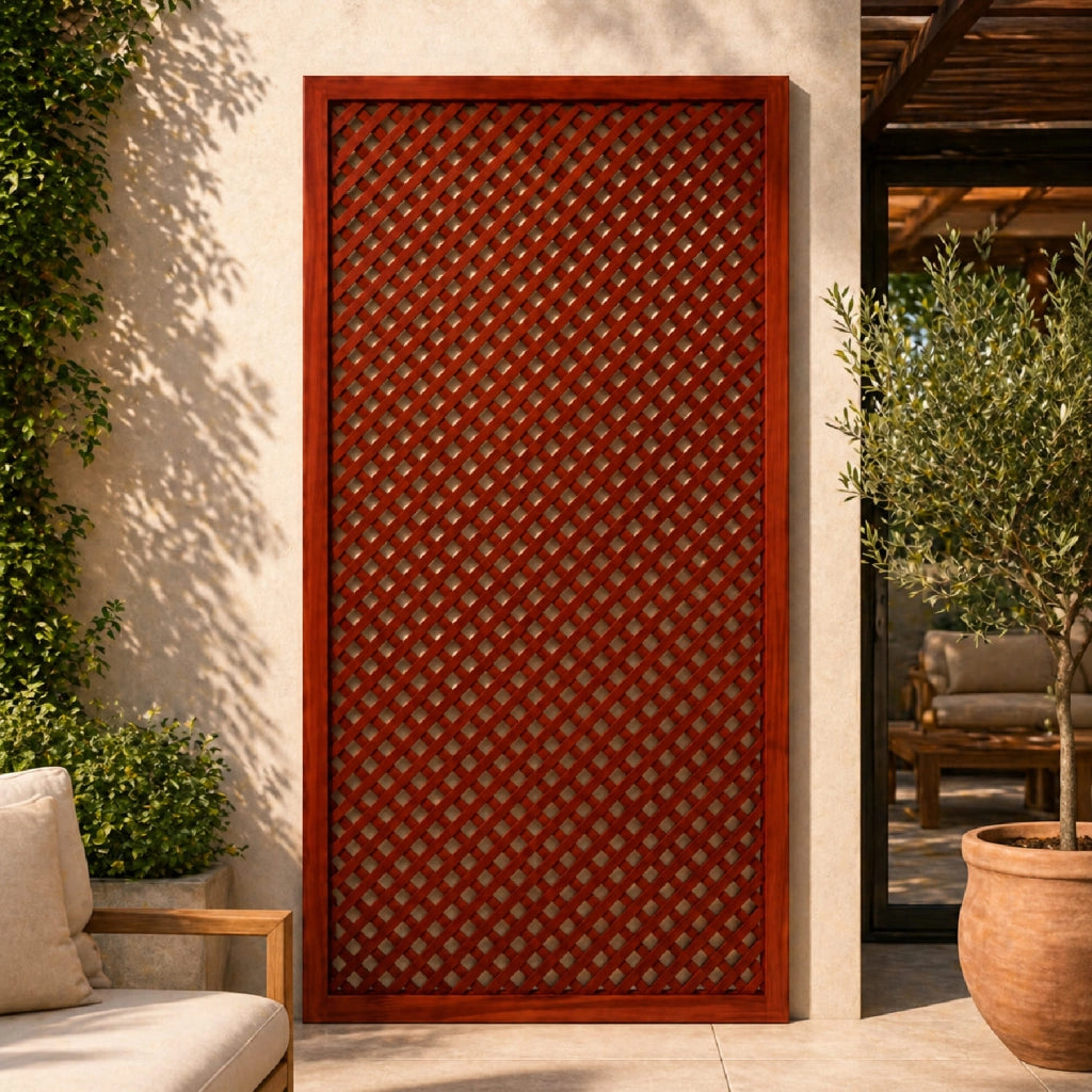 Traliccio Divisorio In Legno Di Pino Per Giardino Balcone E Terrazza Pannello Grigliato Per Piante Rampicanti Schermo Privacy Outdoor Arredo Decorativo 60 x 183 Cm Legno Scuro