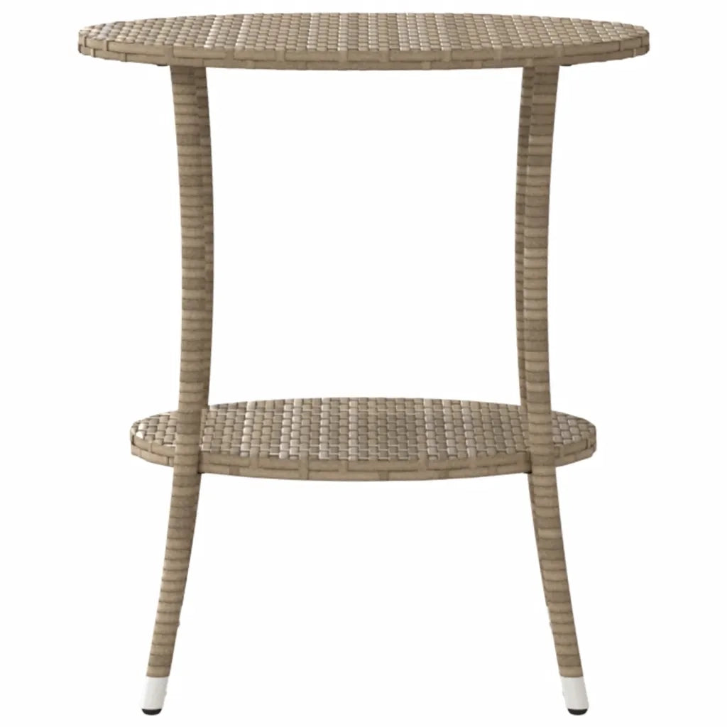 Sedie da Giardino Reclinabili 2 pz | Sedie da Esterno con Tavolino Polyrattan Beige