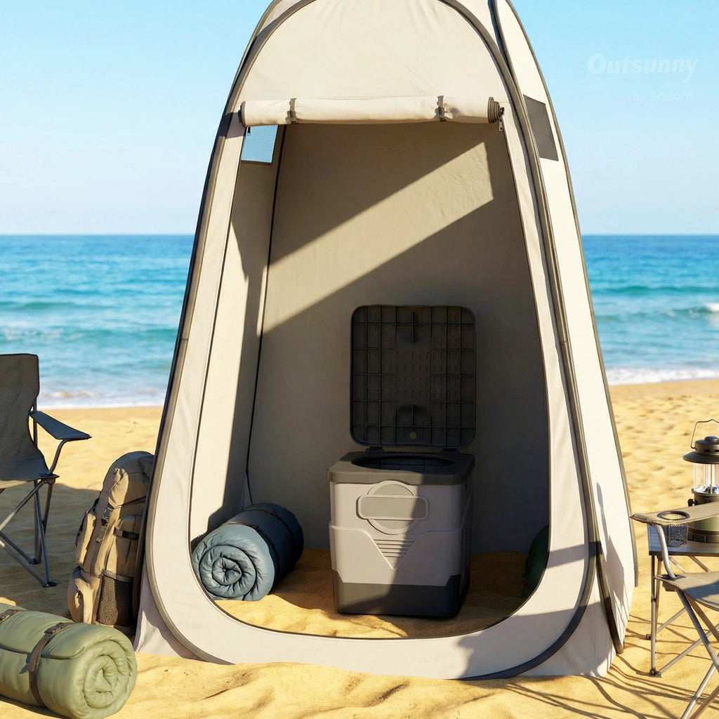 Toilette da campeggio portatile pieghevole ¨C zephmum ¨C grigio 34x29x30 cm