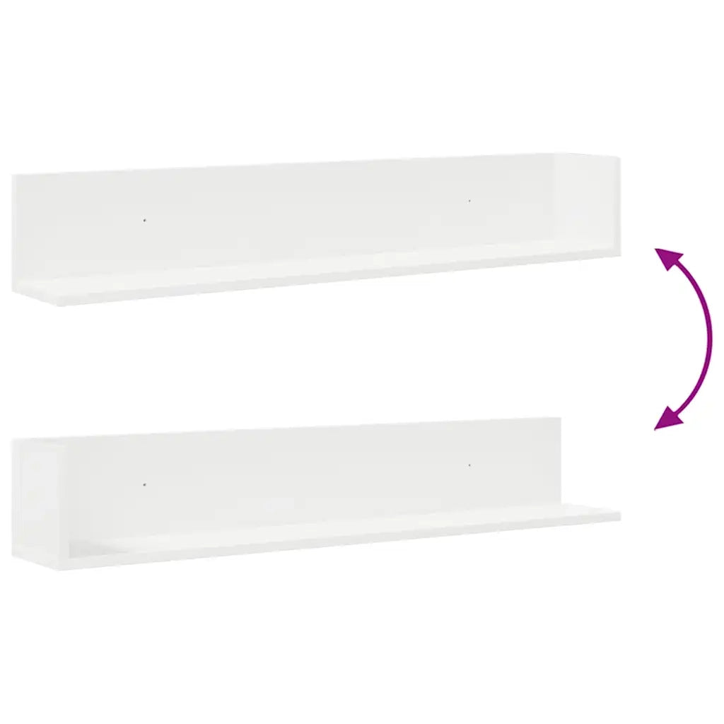 vidaXL Mensole a Muro 2 pz Bianche 100x16,5x16,5 cm in Truciolato