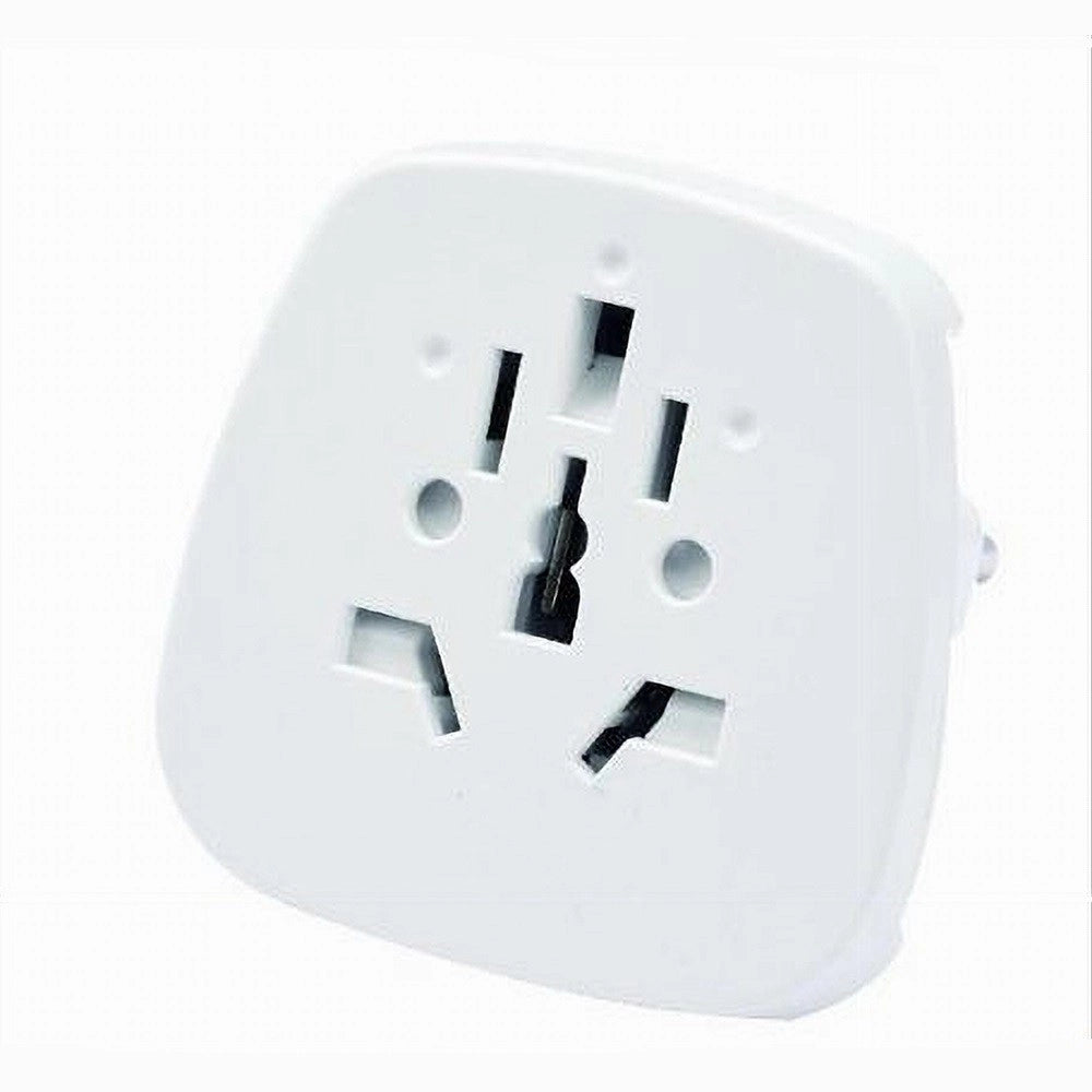 Trade Shop - Adattatore Universale Da Viaggio Con Spina 10a 2p+t Presa Colore Bianca 83096 -