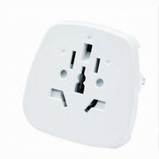 Trade Shop - Adattatore Universale Da Viaggio Con Spina 10a 2p+t Presa Colore Bianca 83096 -