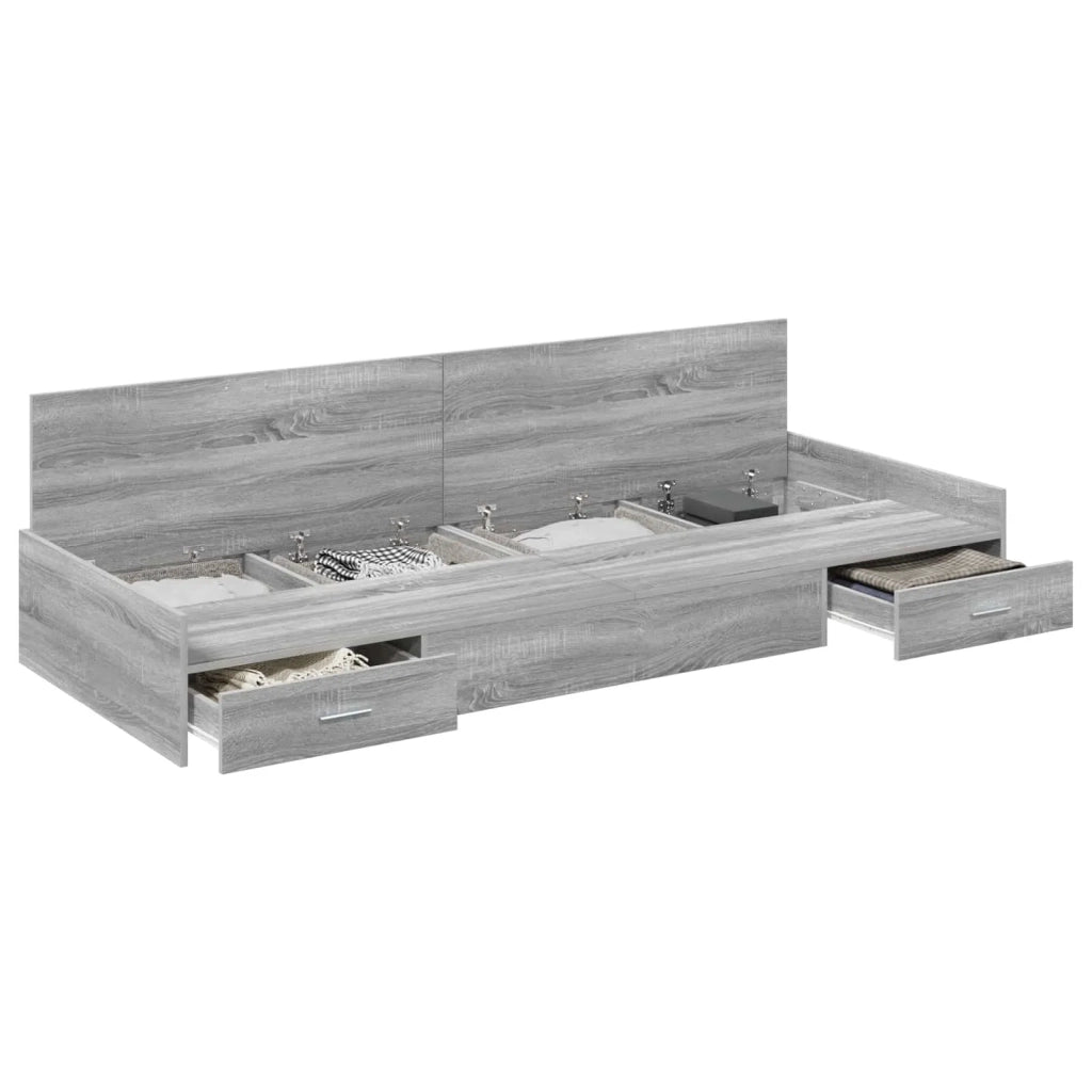Struttura del letto Grigio Sonoma 75 x 190 cm Legno multistrato 3335258