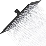 Douchekop 12 pollici - Alta Pressione Ultra Sottile con Manichetta in Acciaio Inox - Douchekop Quadrato con Potente Getto d'Acqua per la Stanza da Bagno