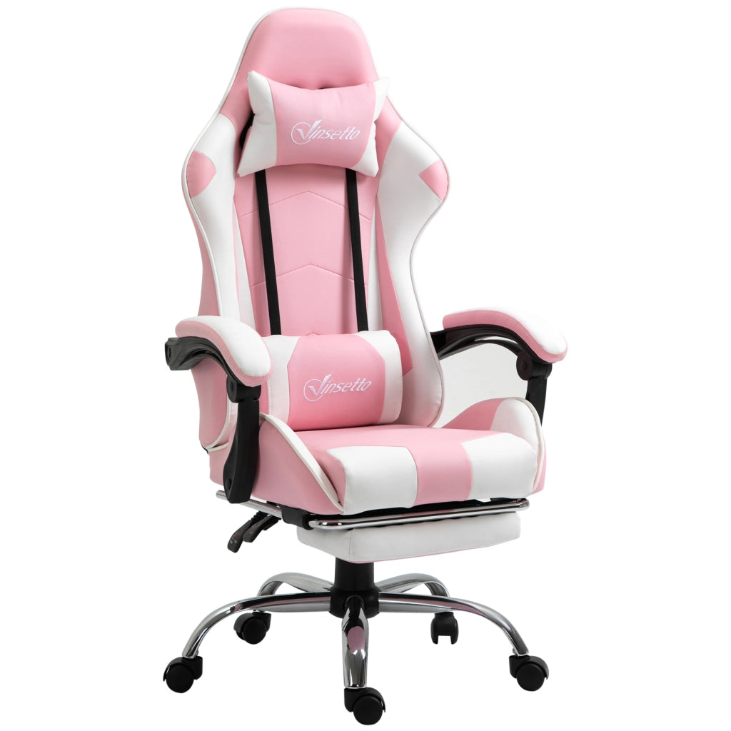 Sedia Gaming Reclinabile con Poggiapiedi ¨C Xylo ¨C Rosa con Cuscino Lombare e Poggiatesta