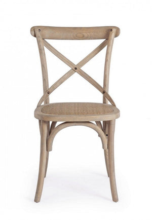 Sedia Cross Grigio Naturale in Legno