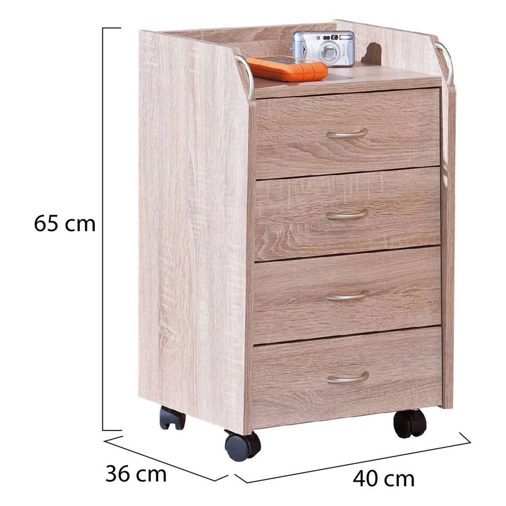 Manco, Cassettiera 4 Cassetti, 40x36x65h cm Beige