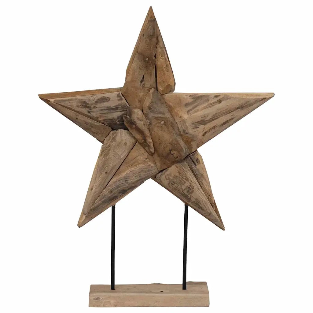 Stella di Natale Marrone 59,5 x 18 x 74 cm Legno di teak solido
