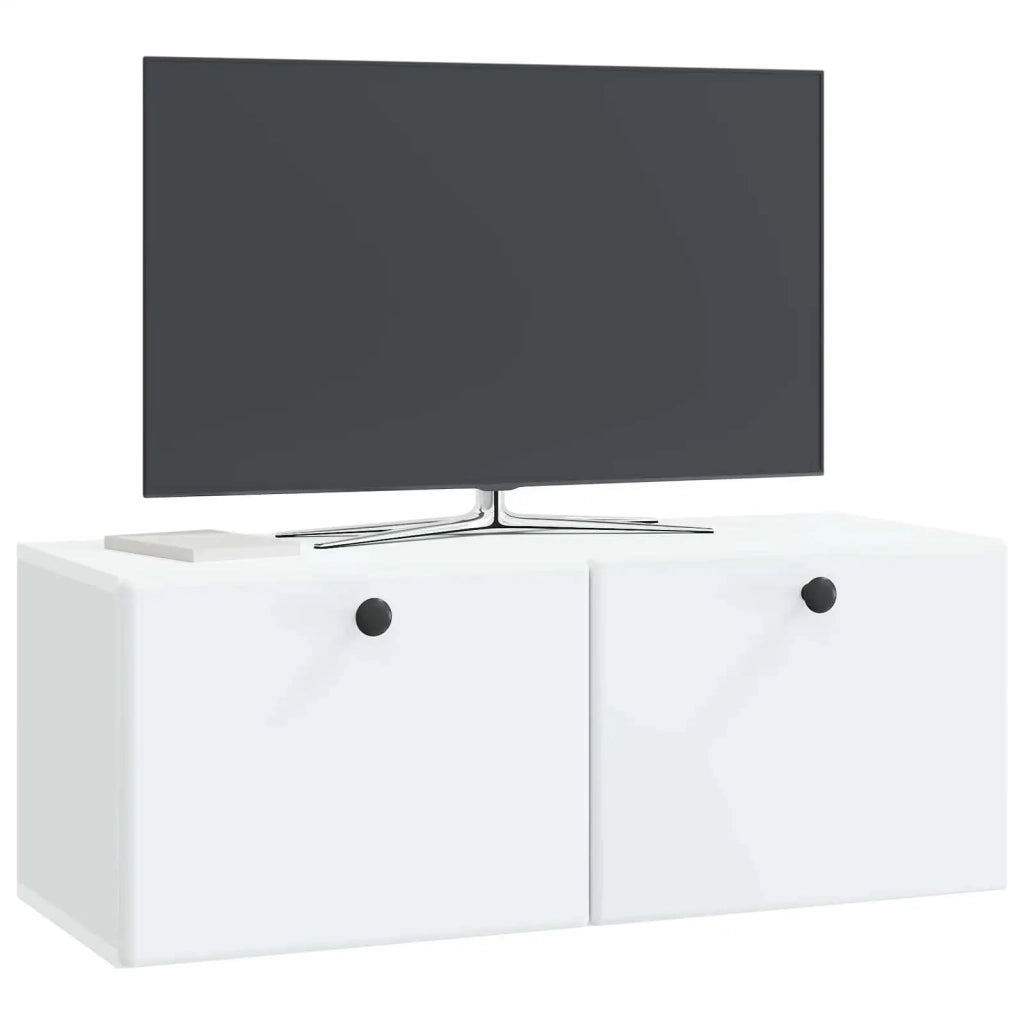 Mobile Porta TV da Muro-Credenza per TV sospesa 78,5 x 31 x 30 cm Bianco