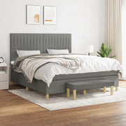Giroletto a Molle con Materasso Grigio Scuro 160x200 cm Tessuto 3137326