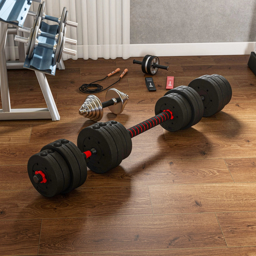 Set di manubri regolabili 30 kg con barre ¨C zephmum ¨C 2 in 1 per allenamento