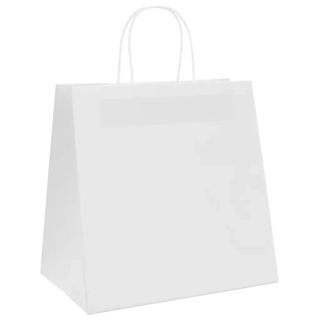Sacchetti di Carta 250 pz con Manici Bianchi 26x17x25 cm 4101619