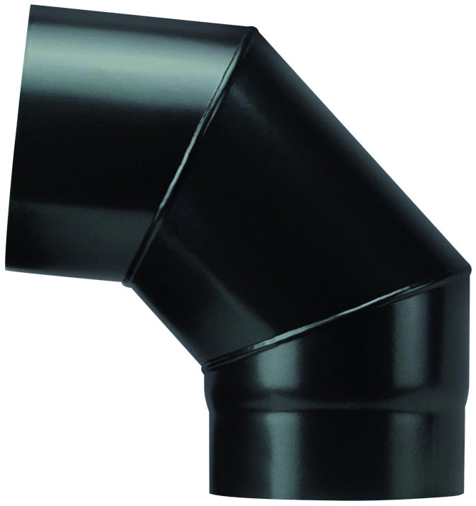Save GOMITO 90  ° PER STUFA A LEGNA PORCELLANATO PLUS LIGHT Col. Nero opaco  EE ? cm. 15