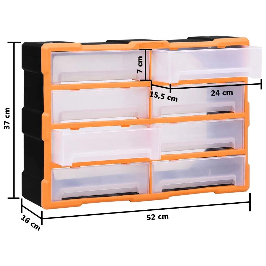 Mobile Contenitore con 8 Cassetti Grandi 52x16x37 cm CFW4519491