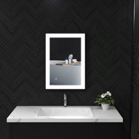 Specchio da Bagno 70x3x50 cm Illuminato a LED 3 Tonalità Cornice in Alluminio Nero
