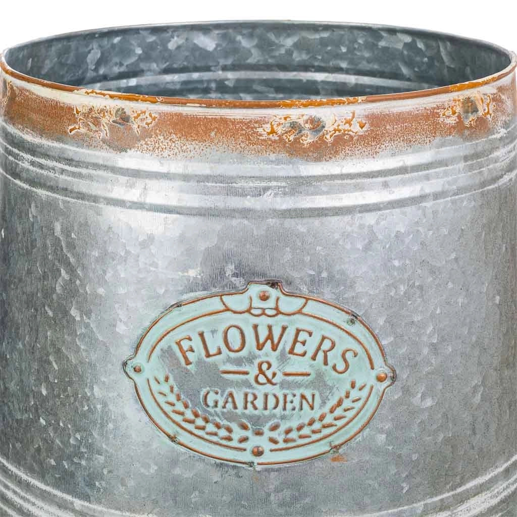 Vaso da fiori in metallo argentato 30xp26x31h t:30