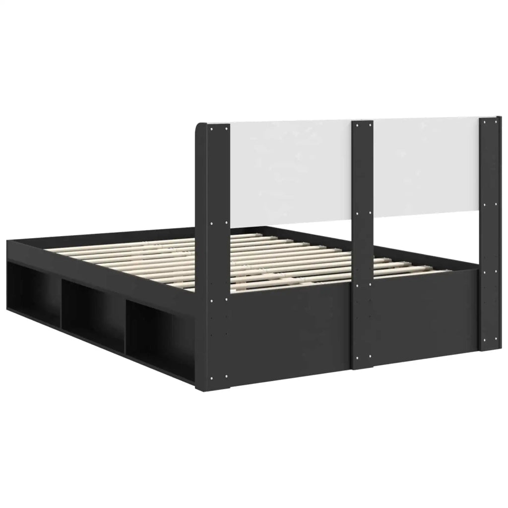Struttura del letto con stoccaggio e testata Nero 150 x 200 cm 3414196