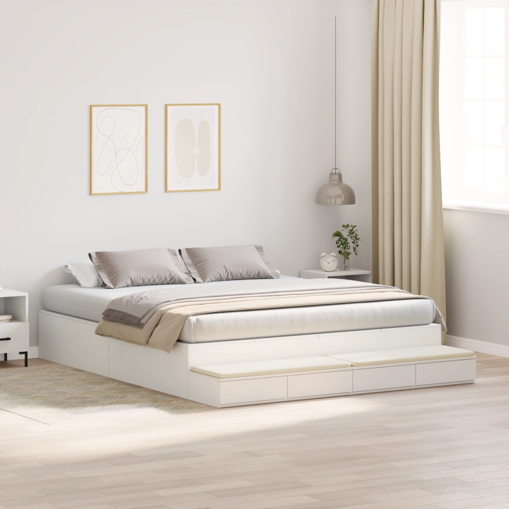 Struttura Letto con Contenitore Bianca 200x200 cm