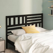 Testiera per Letto-Testata-Testiera Decorativa Nera 146x4x100 cm in Legno Massello di Pino 402336