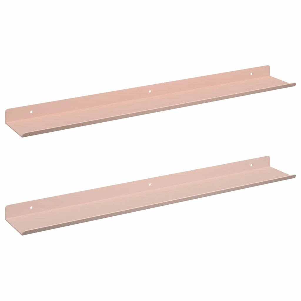 Mensola sospesa 2 pcs Rosa 60 x 8,5 x 2,5 cm Acciaio