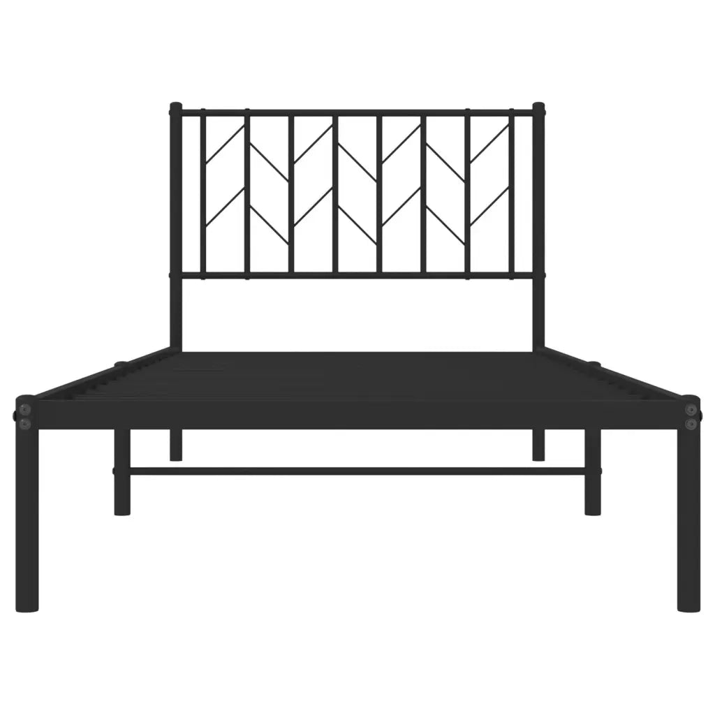 Giroletto con Testiera in Metallo Nero 90x200 cm 374430