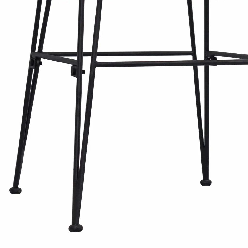 Sedia da pranzo 2 pz Rattan e acciaio Nero 41 x 55 x 85 cm 42033207
