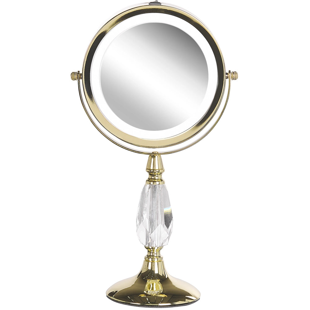 Specchio da tavolo double face per trucco a LED metallo Nero ø 18 cm 1x / 5x