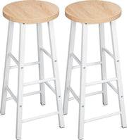 Set di 2 Sedi a Bar - Sedi a Bar Nordic - 2 Pezzi - Sedi a Bar di Lusso - Industriale - Sedi a Bar Alta - Bianco/bruno