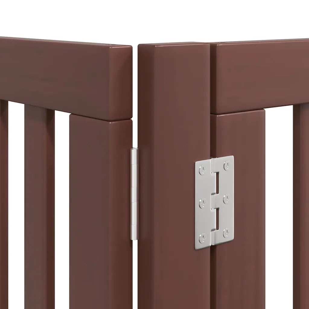 Cancello Cani Porta Pieghevole Marrone 8 Pannelli 640cm Pioppo CFW5607014