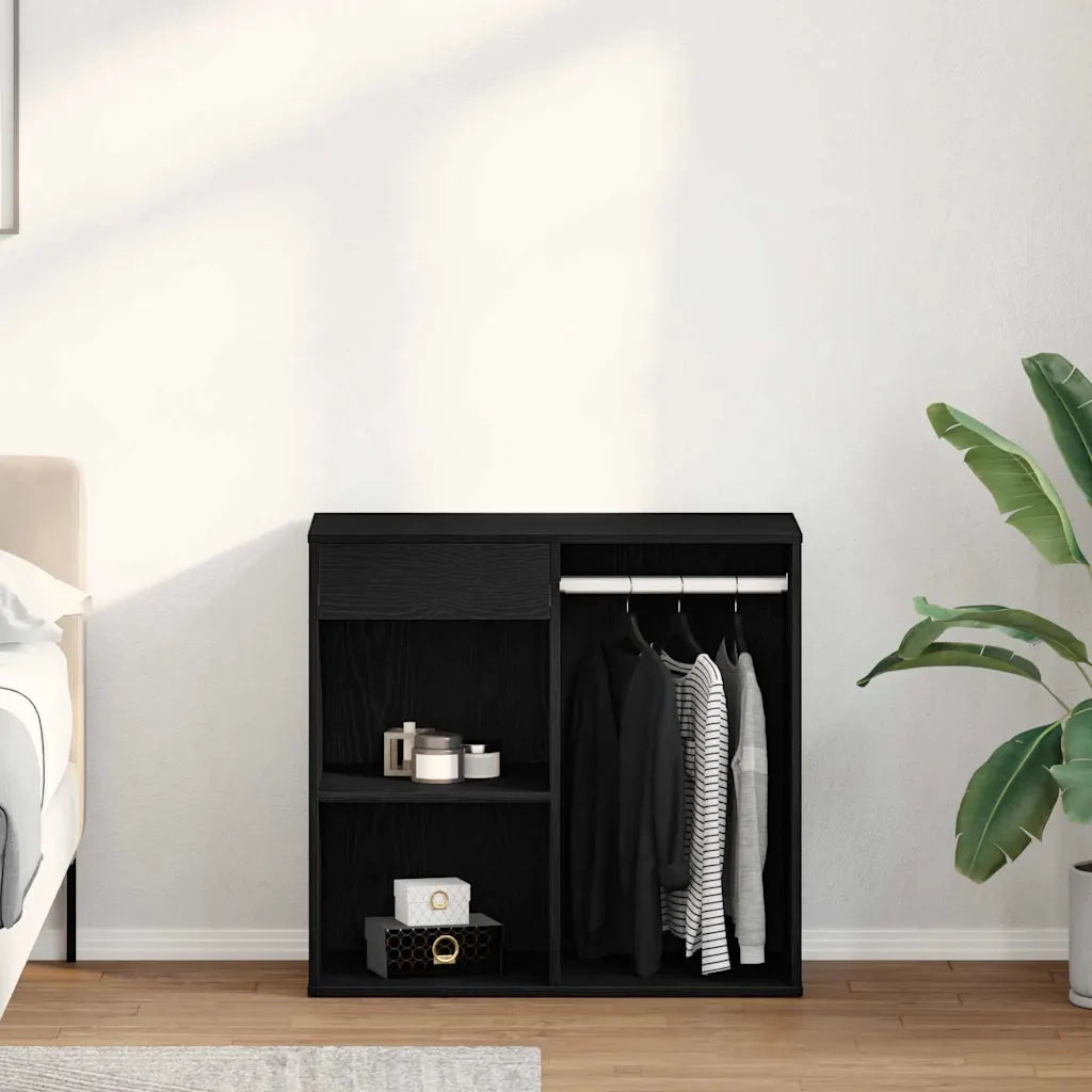 Mobiletto Cosmetico con cassetto Rovere Nero 80 x 40 x 75 cm 862787