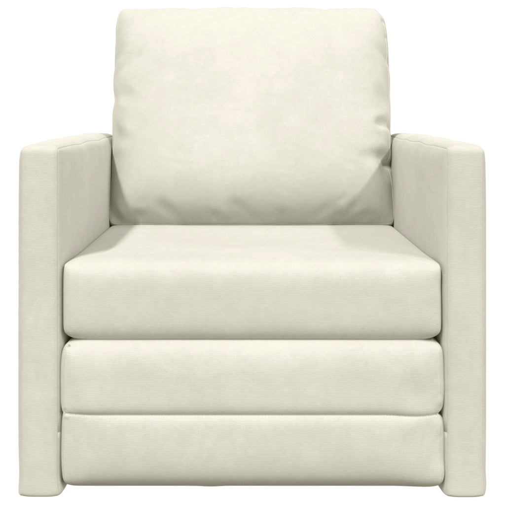 Letto Sofa 2-in-1 Crema 74x77x81 cm in Velluto