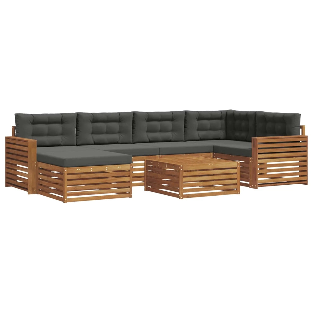 Set di divani da esterno con cuscino 7 pcs Naturale e Antracite