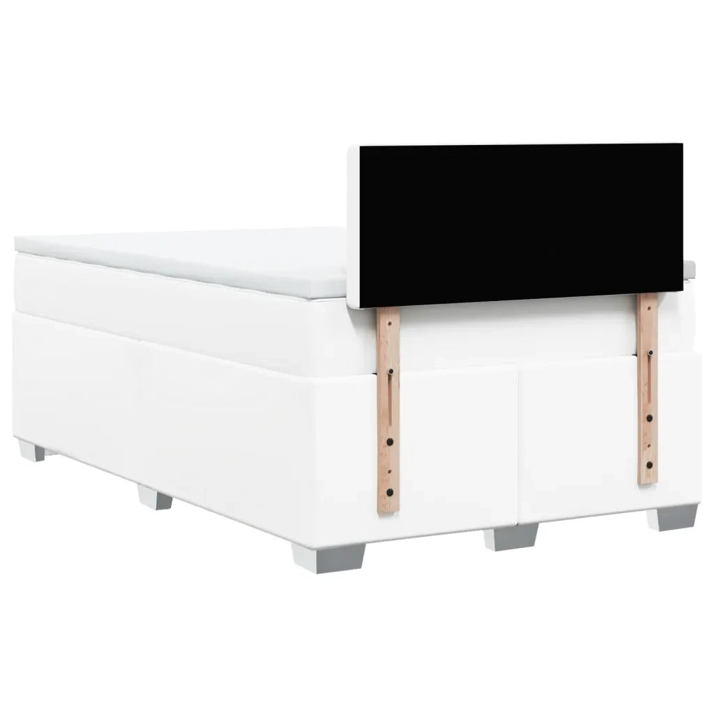 Giroletto a Molle con Materasso Bianco 120x190 cm in Similpelle