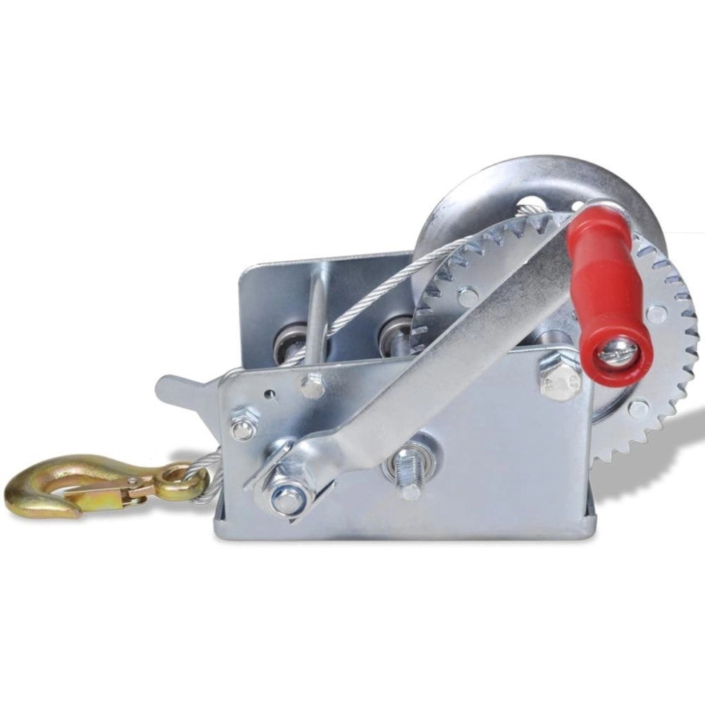 Trade Shop - Paranco Montacarichi Verricello Gancio Manuale Argano 1350 Kg Cavo Da 10 Mt -