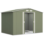 Casetta da giardino ¨C zephmum ¨C verde chiaro, acciaio galvanizzato, 277x195x192 cm