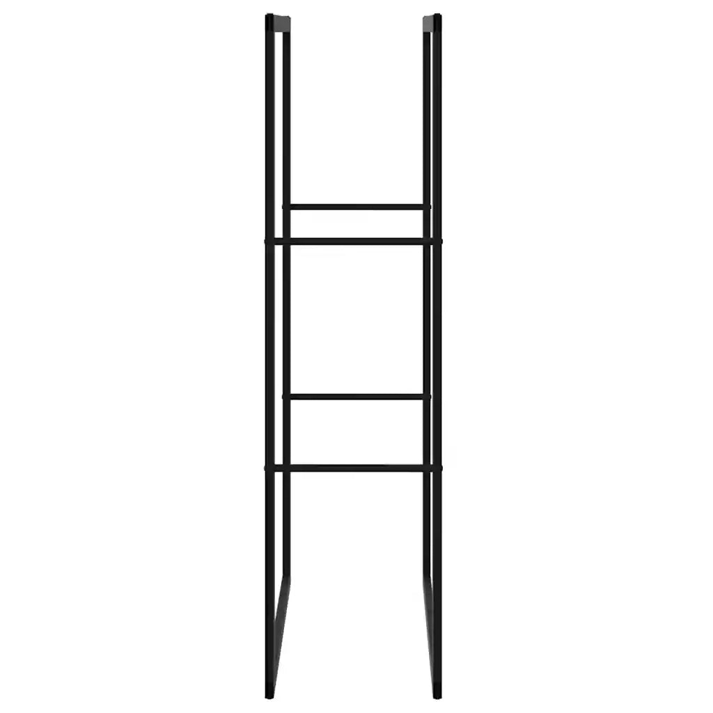 Rastrelliera per Legna da Ardere Nera 55x30x116 cm in Acciaio