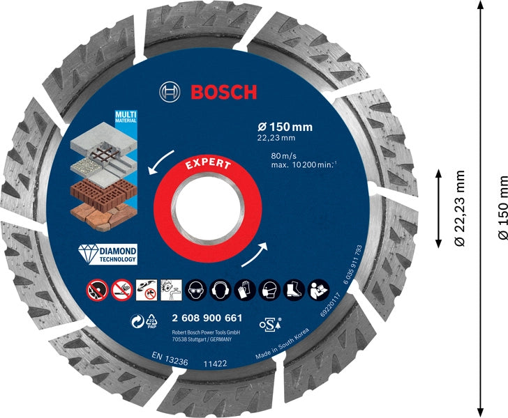 DISCO DIAMANTATO EXPERT MULTI MATERIAL D.150mm 2608900661